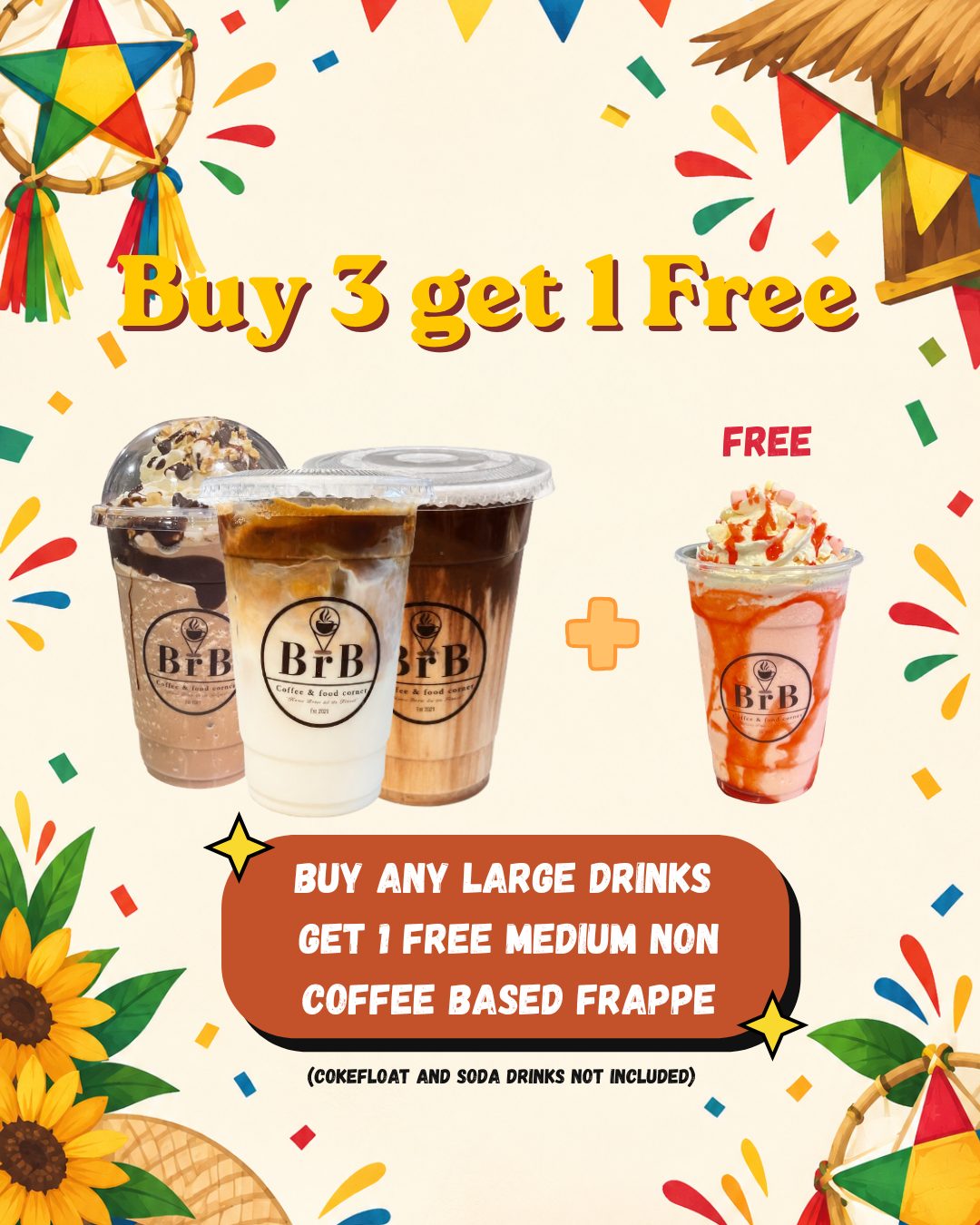 3+1 free drinks