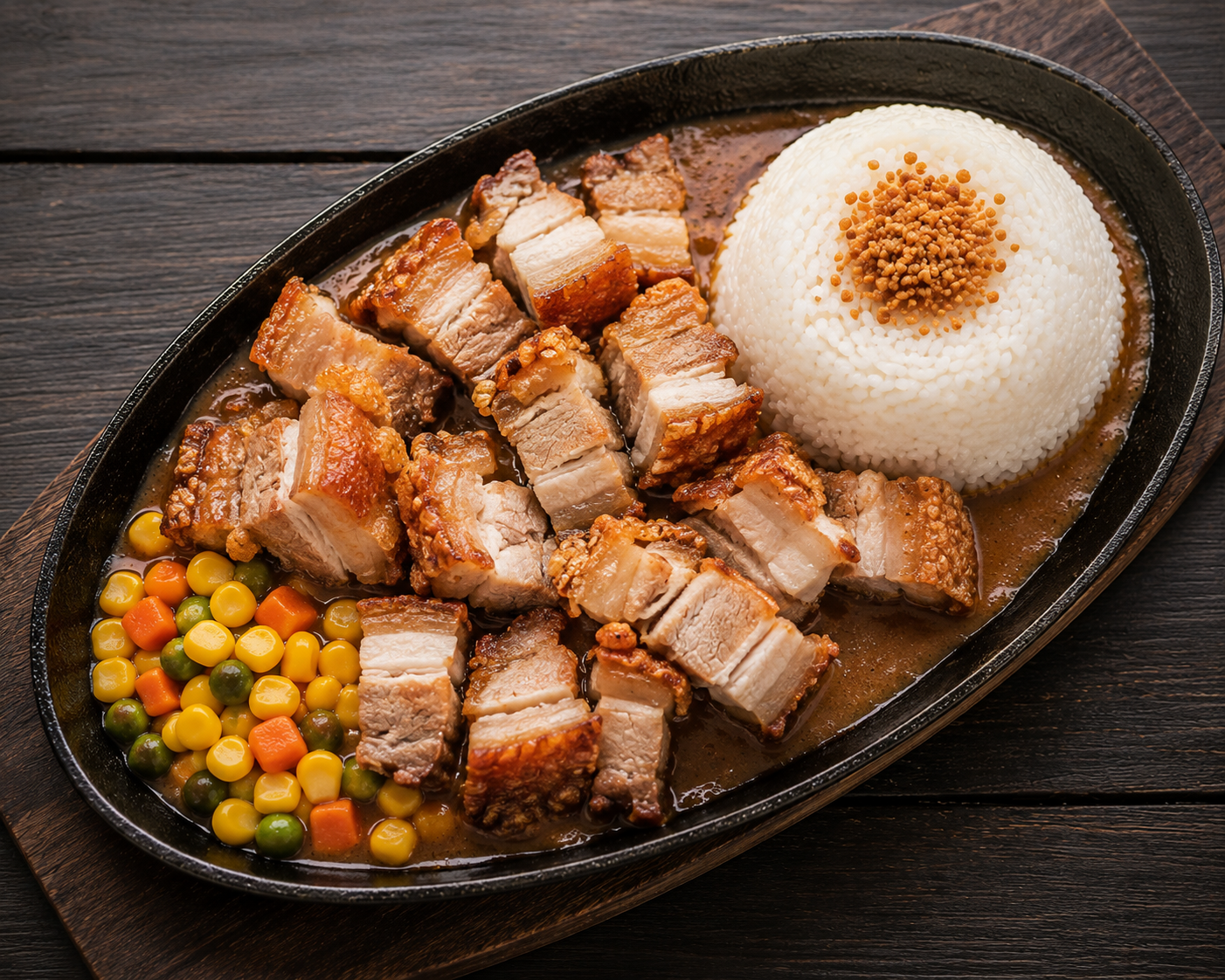 Sizzling Bagnet W/ RICE